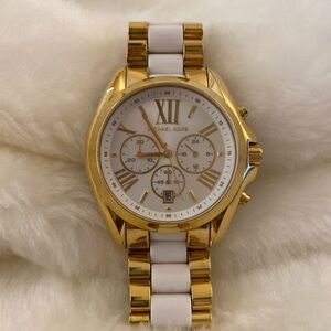 Michael Kors Chronograph Watch Gold & White - Roman Numeral Dial